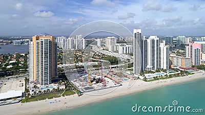 Aerial Sunny Isles Beach Stock Photo