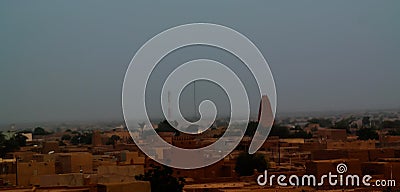 Aerial sunrise panoramic view to Agadez old city with Grand Moscue, Air, Niger Stock Photo