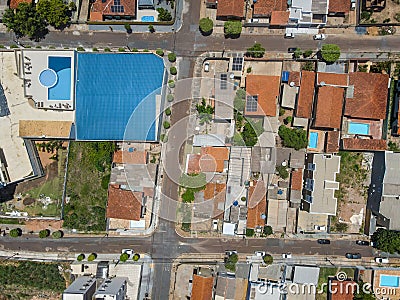 Aerial top down in tropical city of Cuiaba Mato Grosso Stock Photo