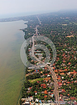 Aerial Top View Booming Modern Tropical Island Colombo Sri Lanka Stock Photo