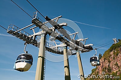 Aerial tramway (cable car) - Cermis, Italy Stock Photo