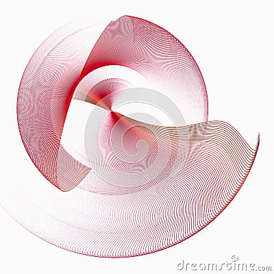 Aerial transparent, red abstract jellyfish floats and rotates on a white background. Graphic design element. 3d rendering. Cartoon Illustration