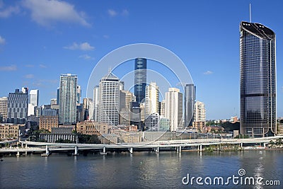 Aerial urban landscape view of Brisbane city downtown skyline Editorial Stock Photo