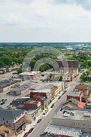 Aerial vertical of Thorold, Ontario, Canada in early spring Stock Photo