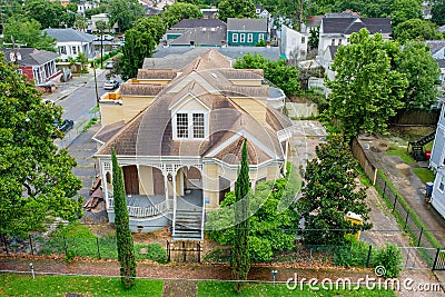 Aerial View of Abandoned Victorian House Editorial Stock Photo