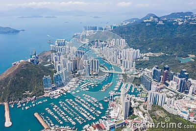 Aerial view of Aberdeen, Hong Kong, daytime, outdoor Stock Photo