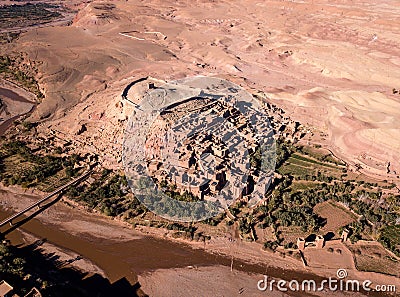 Aerial view on Ait Ben Haddou in Morocco Stock Photo