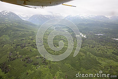 Aerial view of alaskan wilderness Stock Photo