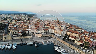 Aerial view, Alghero, Sardinia island, Italy Editorial Stock Photo