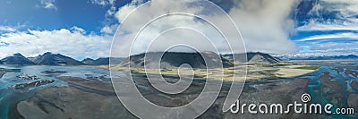 Aerial view of amazing iceland landscapes Stock Photo