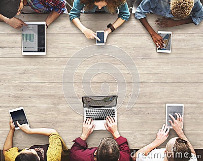 Aerial View Analysis Brainstorming Networking Concept Stock Photo