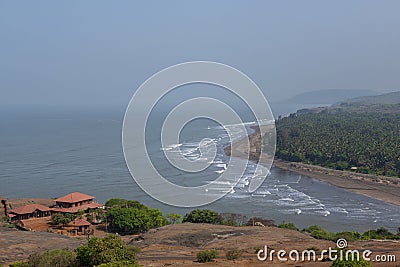 Aerial view of Anjarle Beach, Raigad, Maharashtra, India Stock Photo