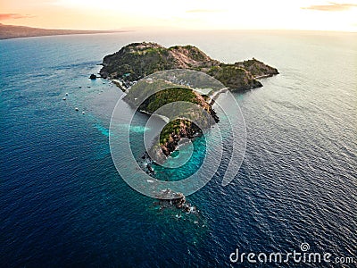 Aerial View of Apo Island, The Philippines Stock Photo