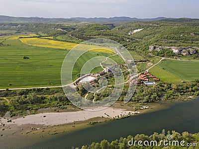 Aerial view of Arda River, passing through the Eastern Rhodopes, Bulgaria Stock Photo