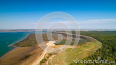 Aerial view of the Atlantic coast in Ronce Les Bains, Charente Maritime Stock Photo