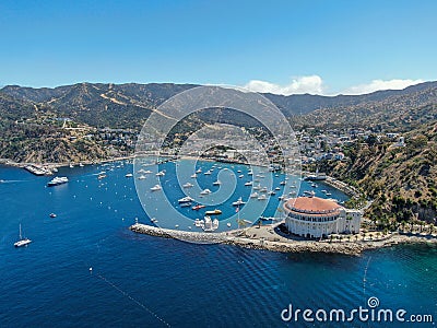 Aerial view of Avalon bay, Santa Catalina Island, USA Stock Photo