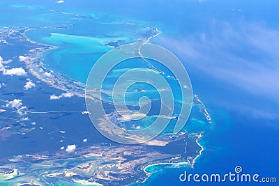 Aerial view of Bahama islands Stock Photo
