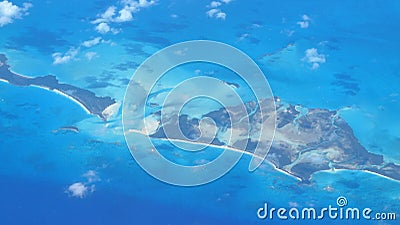 Aerial view of Bahamas coastline on a sunny day Stock Photo