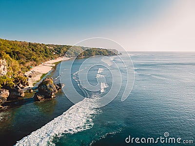 Aerial view of Bali island. Rocks, beach and ocean Stock Photo