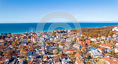 Aerial view Baltic Sea city Zelenogradsk Kaliningrad Russia summer sunny day Stock Photo