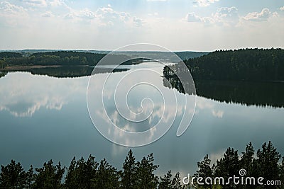 Aerial view of Baltieji Lakajai lake Stock Photo