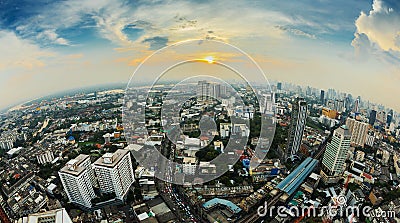 Aerial view of Bangkok Stock Photo