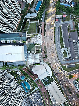 Aerial view of Bangsar South from the sky Editorial Stock Photo