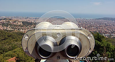 Aerial view of Barcelona Spain Editorial Stock Photo