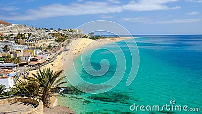 Beach in Playa del Matorral in Morro Jable, Fuerteventura, Spain Stock Photo