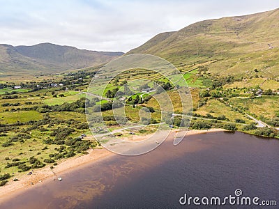 Aerial View of Lough Nafooey in Ireland Stock Photo