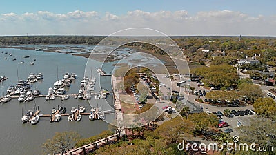 Aerial view of Beaufort, SC Stock Photo