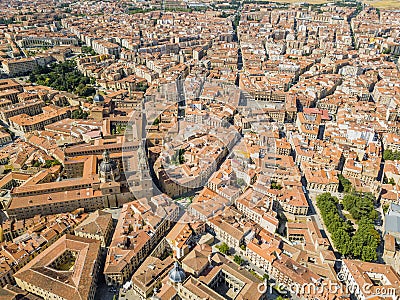 Aerial view of beautiful Salamanca with Main Square and Holy Spirit Church, Spain Stock Photo