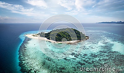 Aerial view of the beautiful Bamboo Island (Koh Mai Phai) Stock Photo