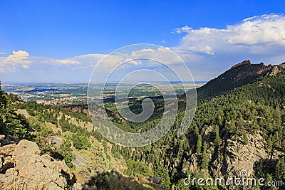 Aerial view of the beautiful Boulder cityscape Stock Photo