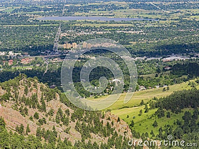 Aerial view of the beautiful Boulder cityscape Stock Photo