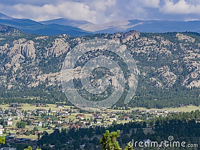 Aerial view of the beautiful Boulder cityscape Stock Photo