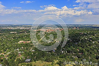 Aerial view of the beautiful Boulder cityscape Stock Photo