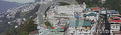 aerial view of beautiful cityscape of gangtok hill station, located on himalayan foothills in sikkim Stock Photo