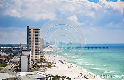 Aerial View of a Beautiful Clear Water Beach Destination Editorial Stock Photo