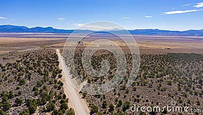 Aerial view of the beautiful Ward Charcoal Ovens State Historic Park Stock Photo