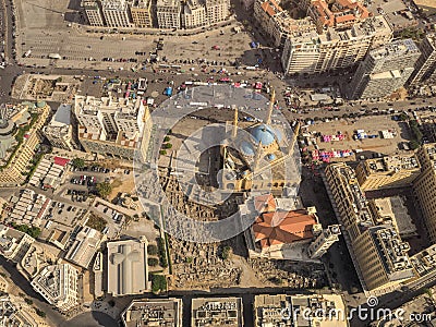 Aerial View of Beirut Lebanon, City of Beirut, Beirut city scape Editorial Stock Photo