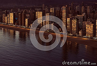 Aerial view of a Benidorm coastline. Costa Blanca, Spain Stock Photo