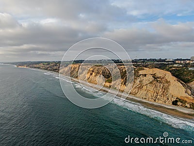 Aerial view of Black Beach, Torrey Pines. California. USA Stock Photo