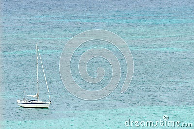 Aerial view of boats from the west coast in Aruba Editorial Stock Photo