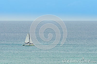 Aerial view of boats from the west coast in Aruba Editorial Stock Photo