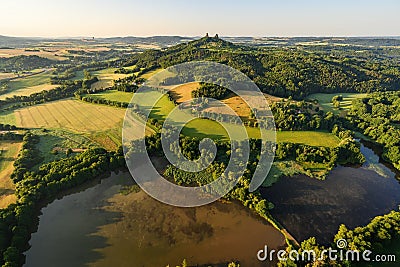 Aerial view of Bohemian Paradise region. Czech Republic Stock Photo