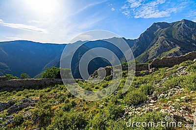 aerial view from Borsh Castle in Albania Stock Photo