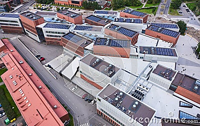 Aerial view of the brand new Aalto university campus, Espoo, Finland Editorial Stock Photo