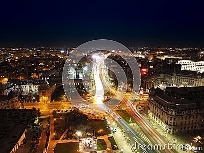 Aerial view of Bucharest city Stock Photo