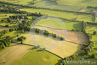 Aerial view of Buckinghamshire Landscape Stock Photo